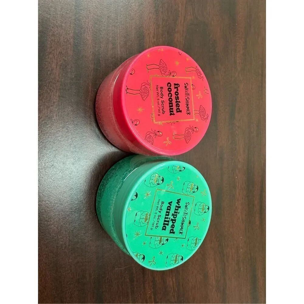 Brand New Sweet & Shimmer Body Scrubs- Whipped Vanilla & Frosted Coconut- 5 oz.
